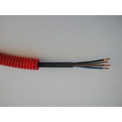 Mètres de câble triphasé (4 fils) + gaine de protection
